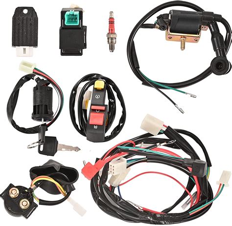 Full Wiring Harness Loom Solenoid Relay Spark Plug 